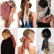 1 Pcs Hair Scarf Scrunchies Chiffon Dots Hair Scarves Ribbon Scrunchie