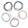 1 Pieces Pearl Hair Ties Multi Layer Hair Ring with Elastic - Blue