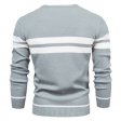 Mens Winter Stripe Sweater Thick Warm Pullovers Casual